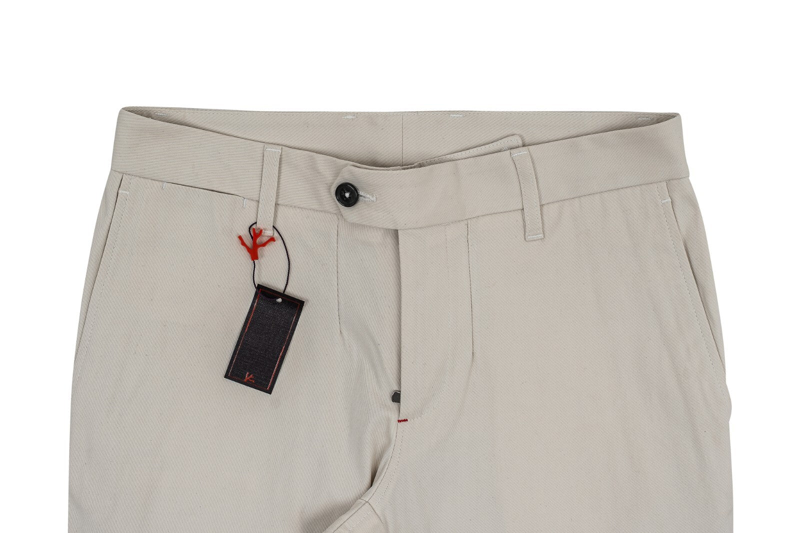 690$ ISAIA NAPOLI Beige Chino Trousers Pant Gabardine Cotton 32 US / 48 Regular