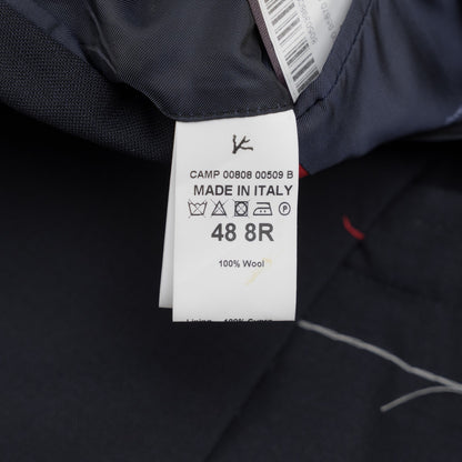 $5725 ISAIA "Capri" Blue Midnight Sport Coat Fine Wool Wide Lapel 38 US 48 EU 8R