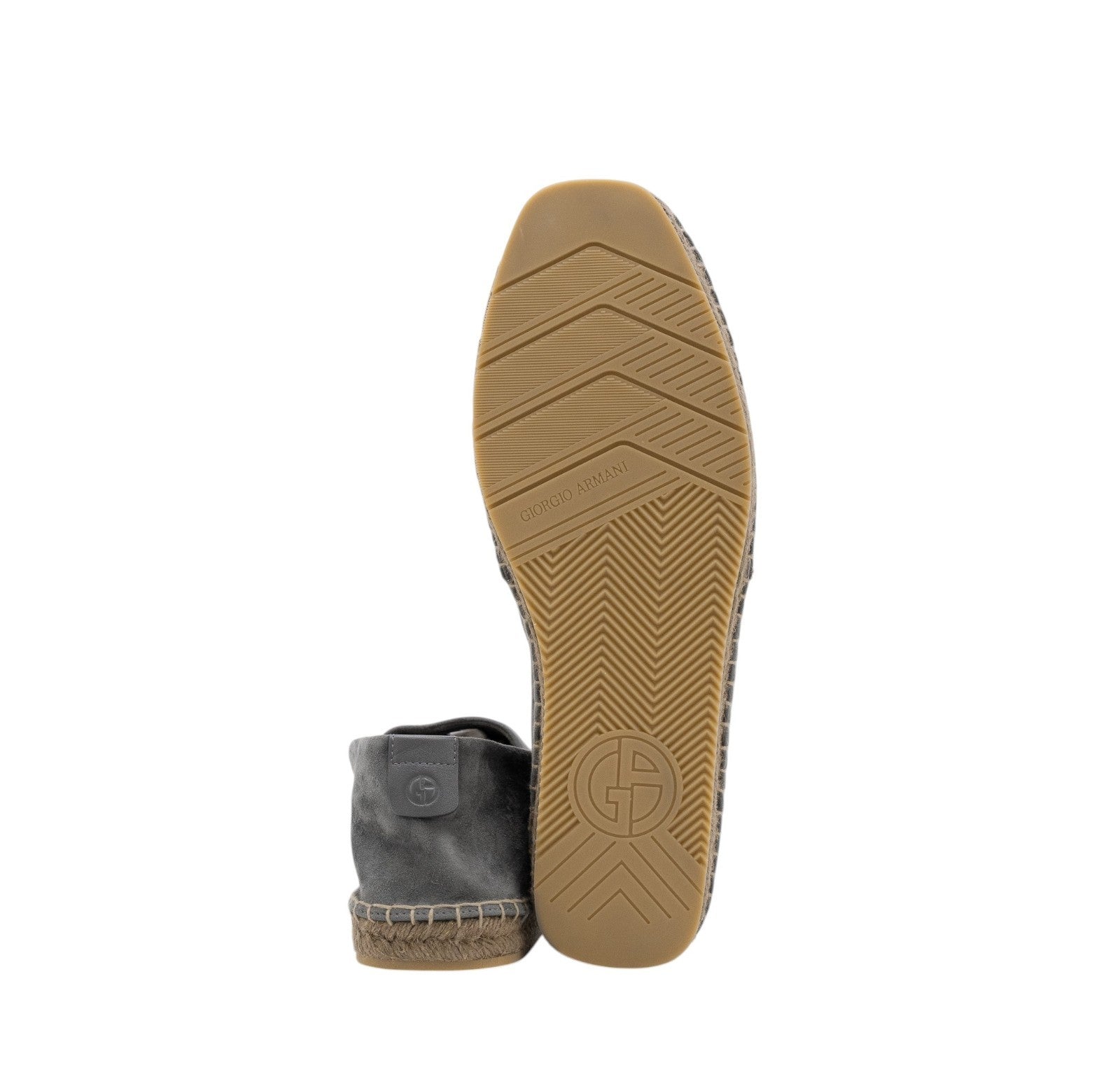 600$ GIORGIO ARMANI Espadrillas Shoes Gray Leather "LOGO" 10 UK / 11 US / 44 IT