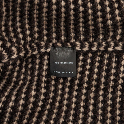 $2500 MANRICO CASHMERE Brown Cardigan Zip Thick 100% Cashmere / Lambskin Size S