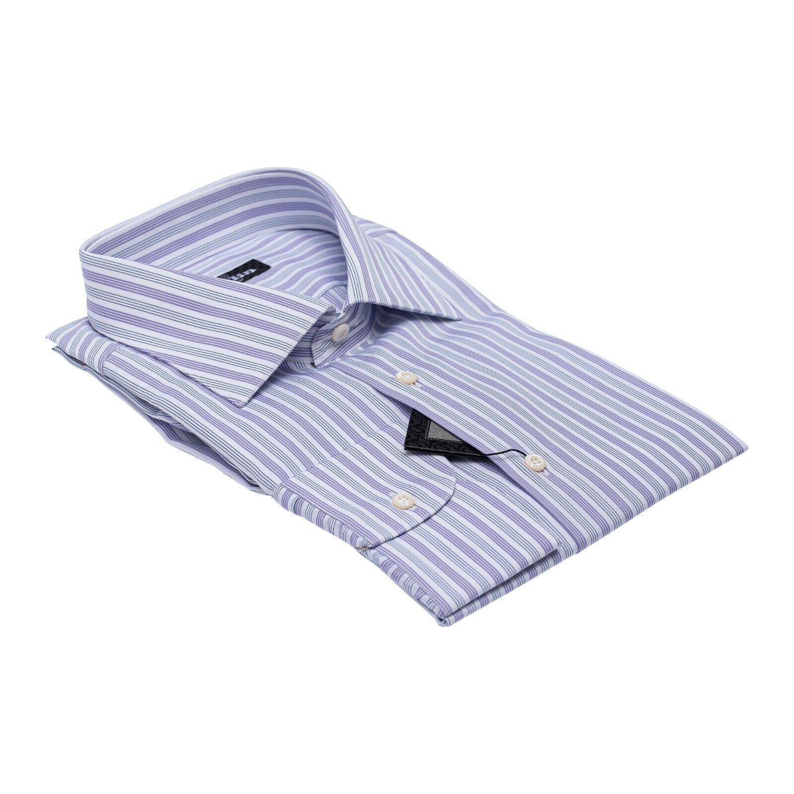 690$ ITALIAN LUXURY GERLIN Shirt Striped Lilac Cotton 16 - 41 - 1R BIJAN