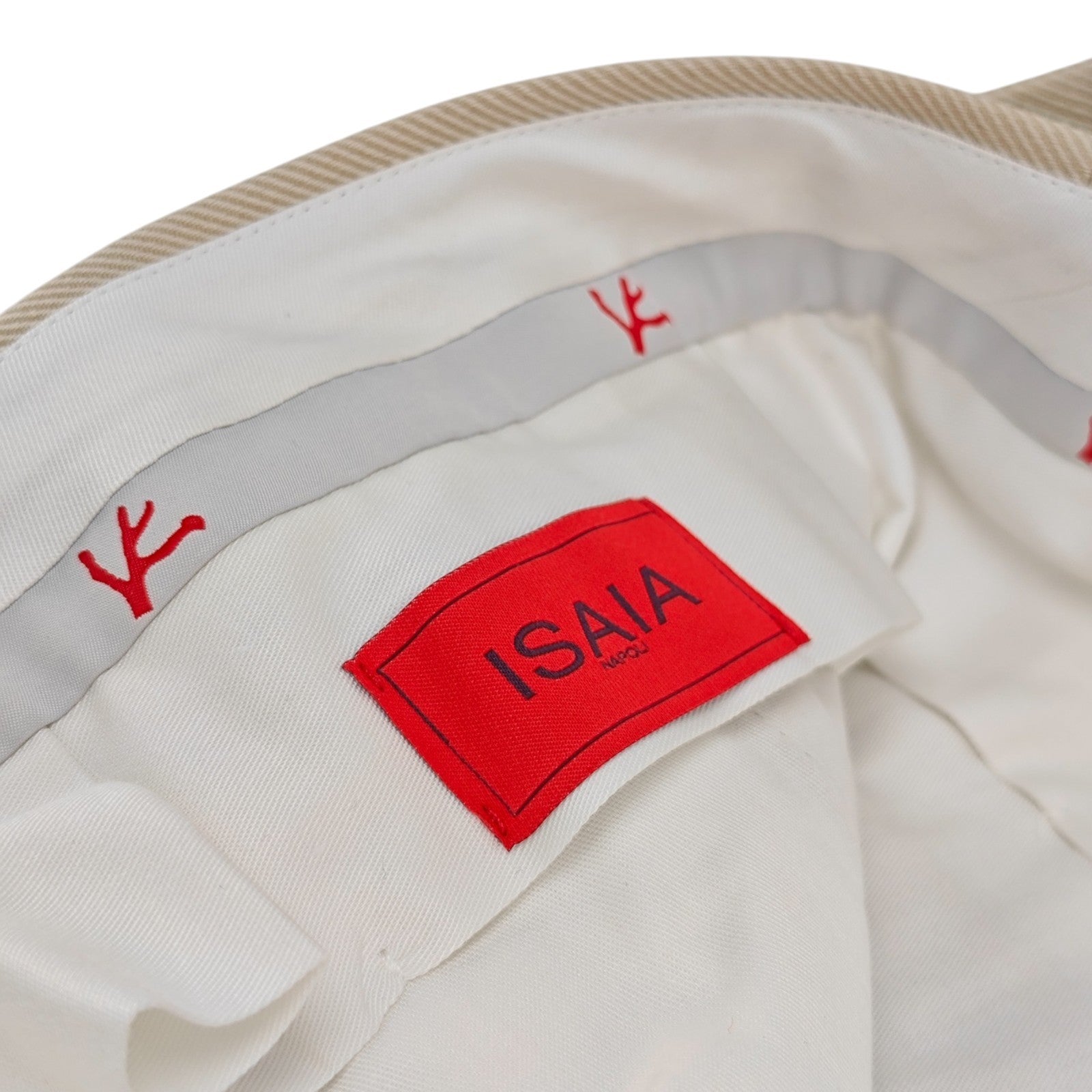 1650$ ISAIA "Casalnuovo" Ivory Tapered Dress Pant Wool Cotton 36 US / 52 EU R
