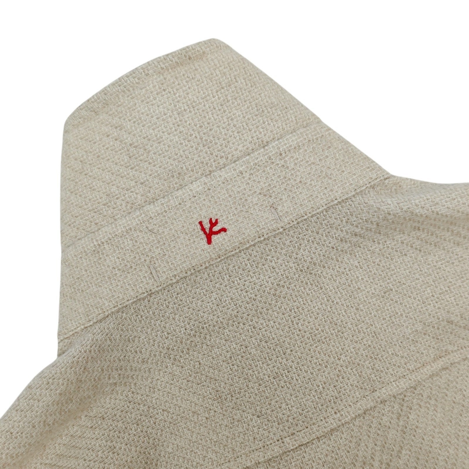 $3800 ISAIA NAPOLI Ivory Hand-Sewn Overshirt Jacket 100% Cashmere