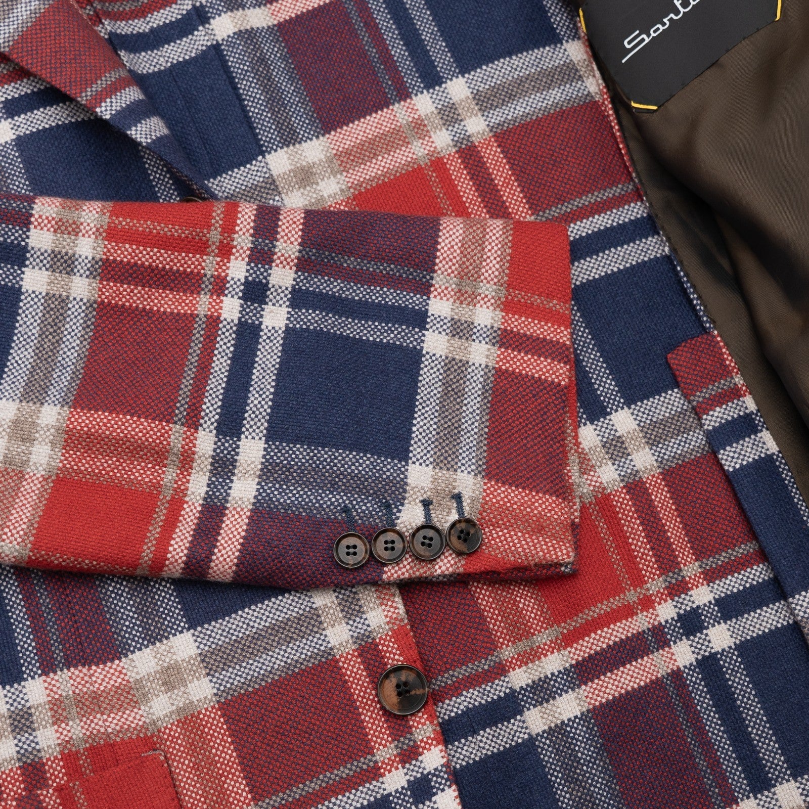 2500$ SARTORIO KITON Checks Jacket Sport Coat Cashmere Silk 40 US / 50 EU - 9R