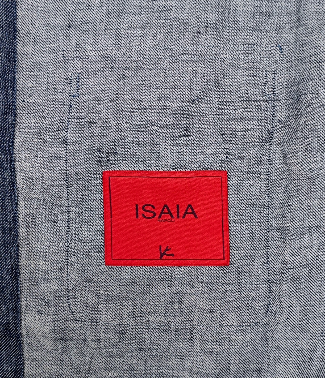 $1550 ISAIA NAPOLI Blue Hand-Sewn Overshirt Jacket 100% Linen