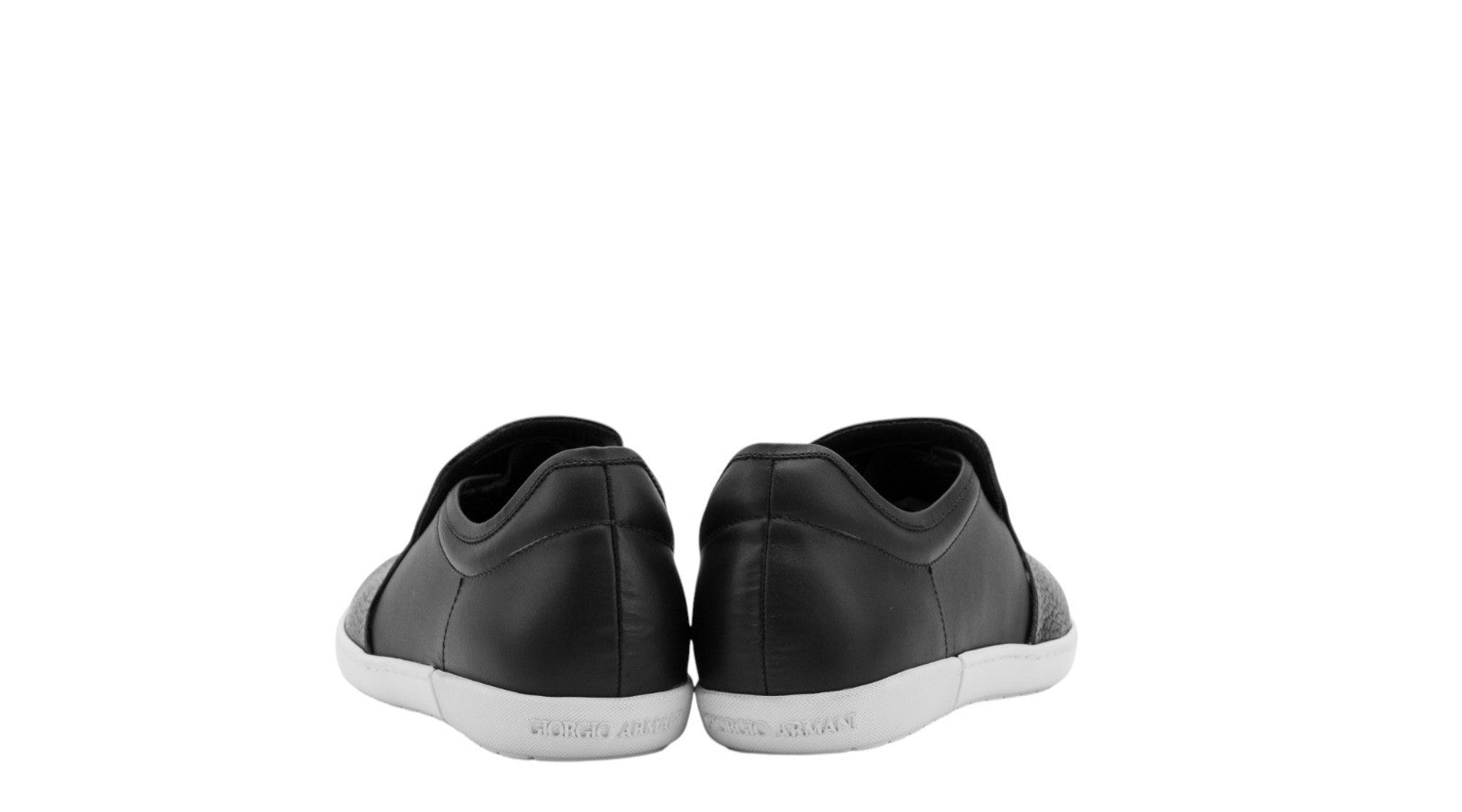 900$ GIORGIO ARMANI Shoes Slip on Sneakers Black Leather 6 UK / 7 US / 40 IT