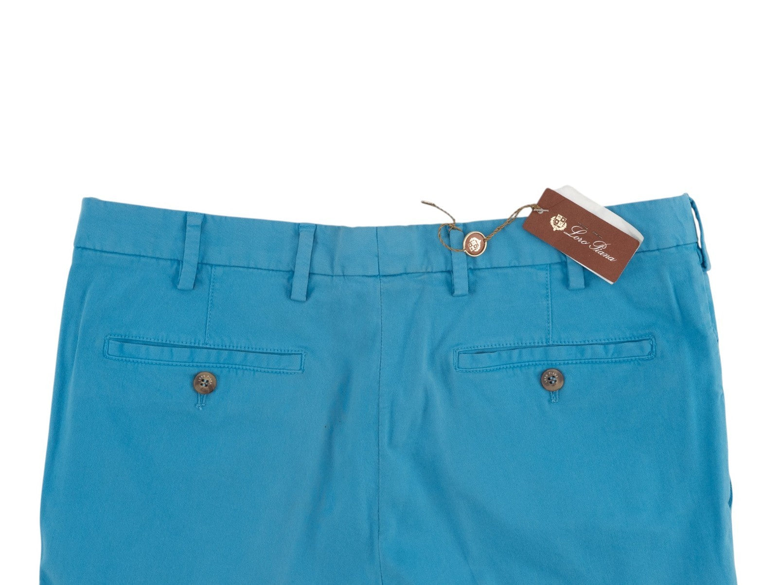 870$ LORO PIANA Turquoise Cotton Pant Straight Leg 32 US / 48 EU