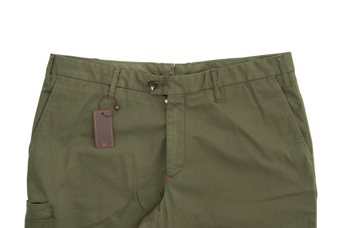 650$ ISAIA NAPOLI Green Chino Sport Short Pant Cotton Made in italy