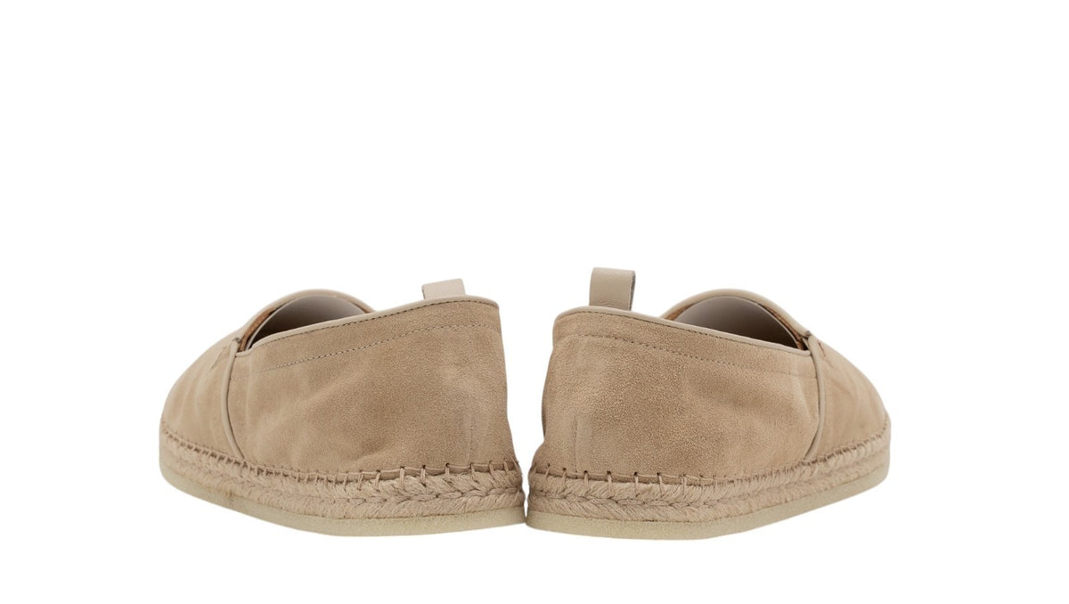 $750 TESTONI "Capri" Espadrillas Shoes Unlined Suede Linen - Made in Italy
