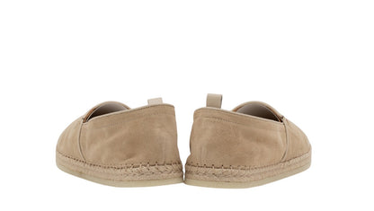 $750 TESTONI "Capri" Espadrillas Shoes Unlined Suede Linen - Made in Italy