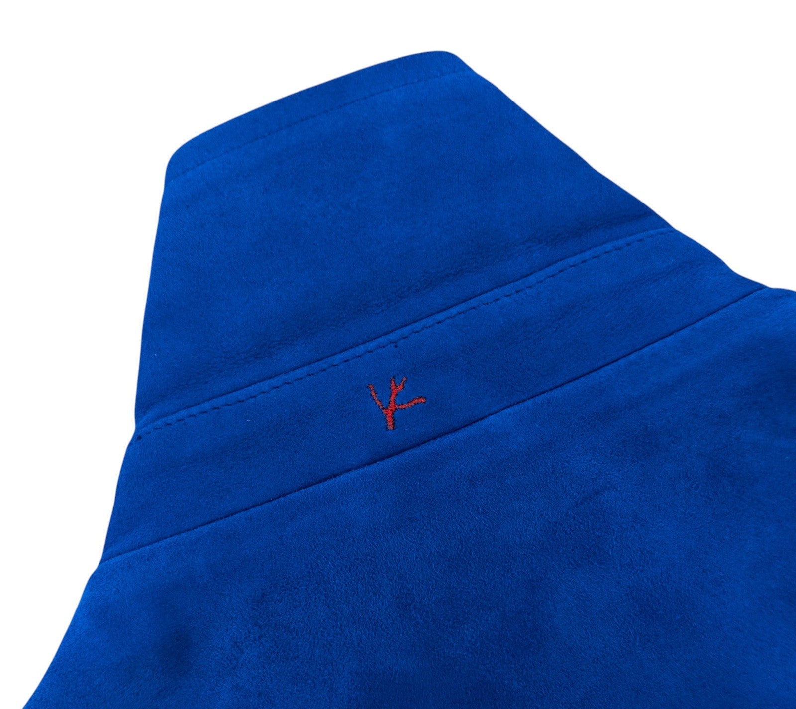 $5650 ISAIA Electric Blue Jacket Suede Lambskin Leather 40 US / 50 EU
