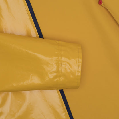 5500$ ISAIA NAPOLI Parka Zip Raincoat Yellow Coated Waterproof Cotton Size M
