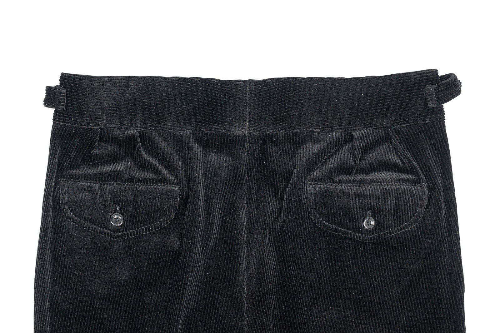 625$ RUBINACCI NAPOLI "Manny" Black Corduroy High Rise Trouser Pant Gurkha