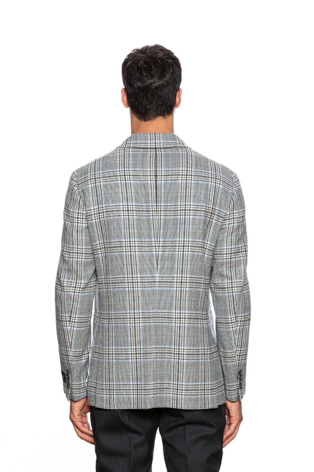 $2350 BELVEST Flannel Wool Prince of Wales Jacket Double Breasted 40 US 50 EU 7R