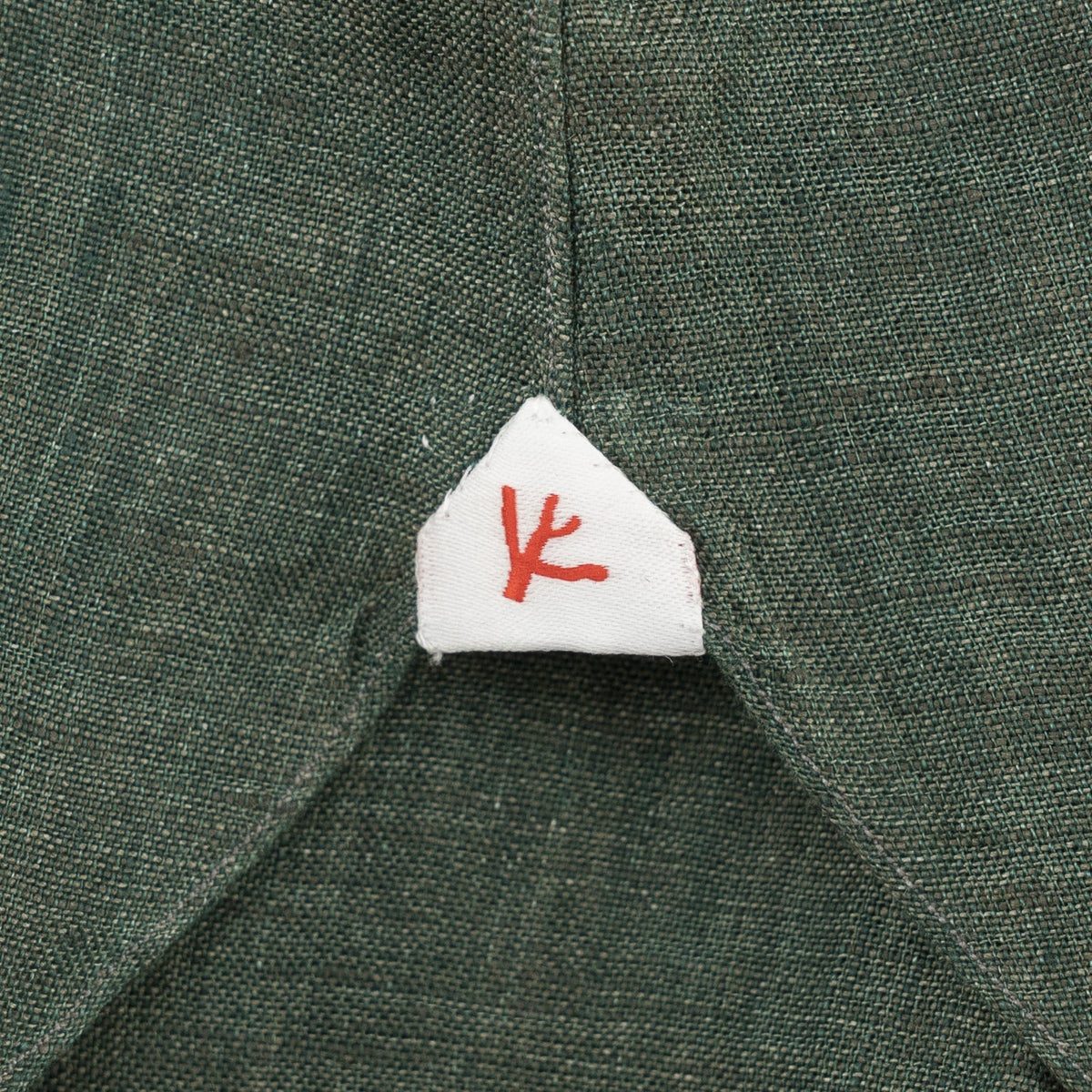 765$ ISAIA NAPOLI "Mix" Green Dress Shirt Hand-Sewn 100% Linen 17.5 - 44