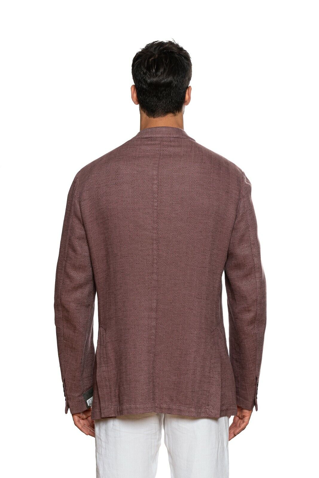 1780$ BELVEST Wine Washed Linen Cotton Herringbone Jacket 46 US / 56 EU 7R