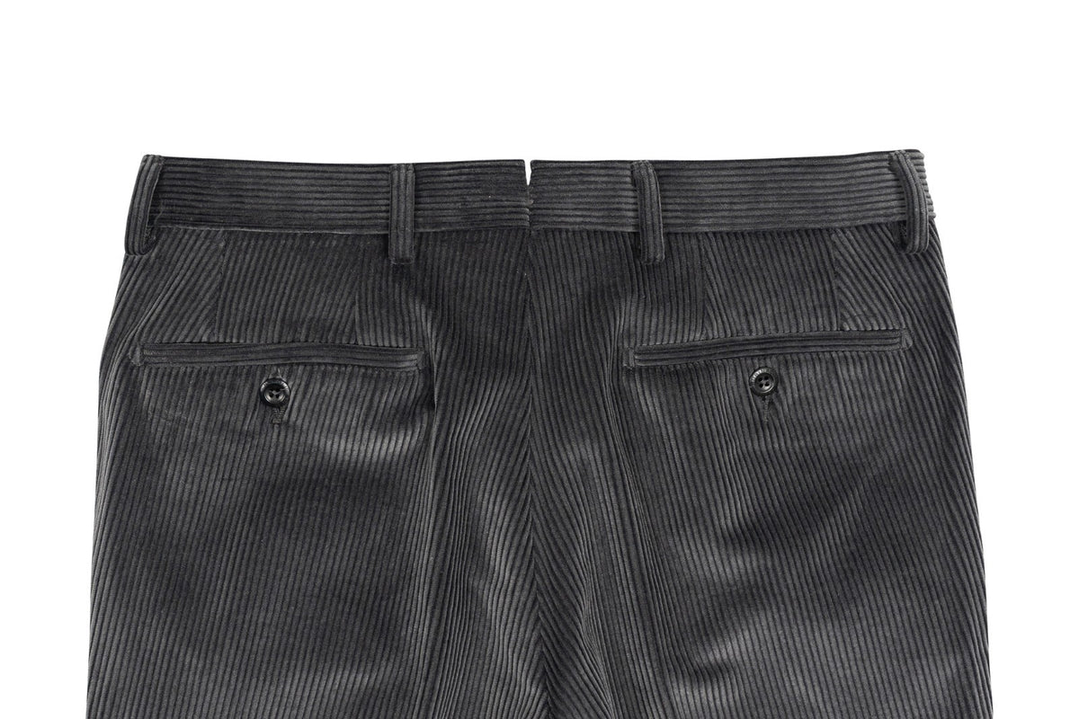 625$ RUBINACCI NAPOLI "Luca" Gray Cotton Corduroy Trouser Pant 30 US / 46 EU
