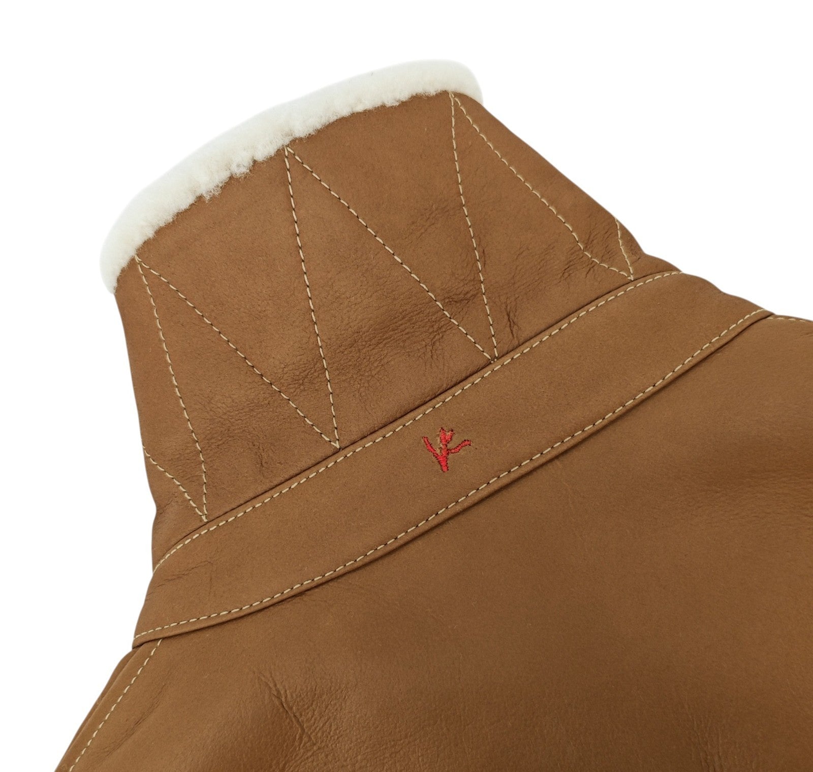 $7275 ISAIA NAPOLI Cognac Brown Aviator Shearling Bomber Jacket 42 US / 52 EU