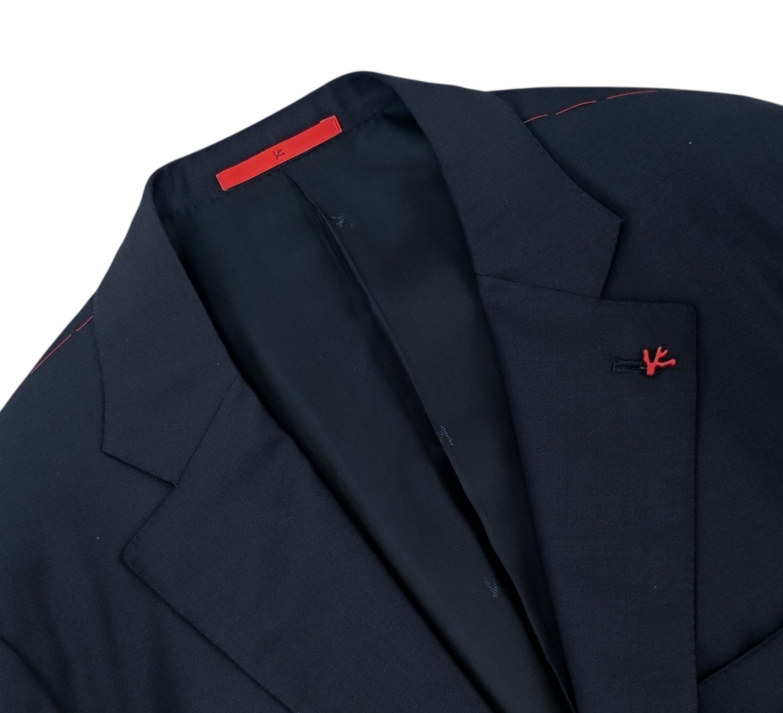 $7120 ISAIA "Domenico" Blue Navy Aquaspider Hand-Sewn Suit Wool  46 US 56 EU  8R