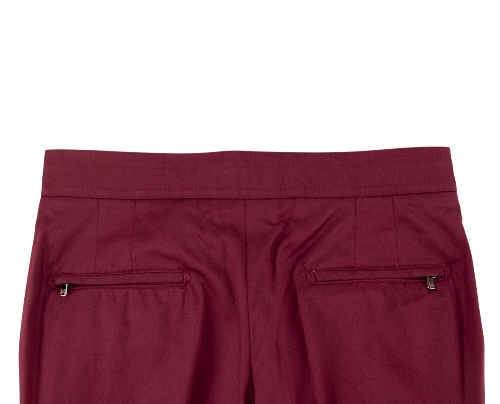 1650$ ISAIA Wine Tapered Dress Drawstring Pant Fine Cotton 32 US / 48 EU R
