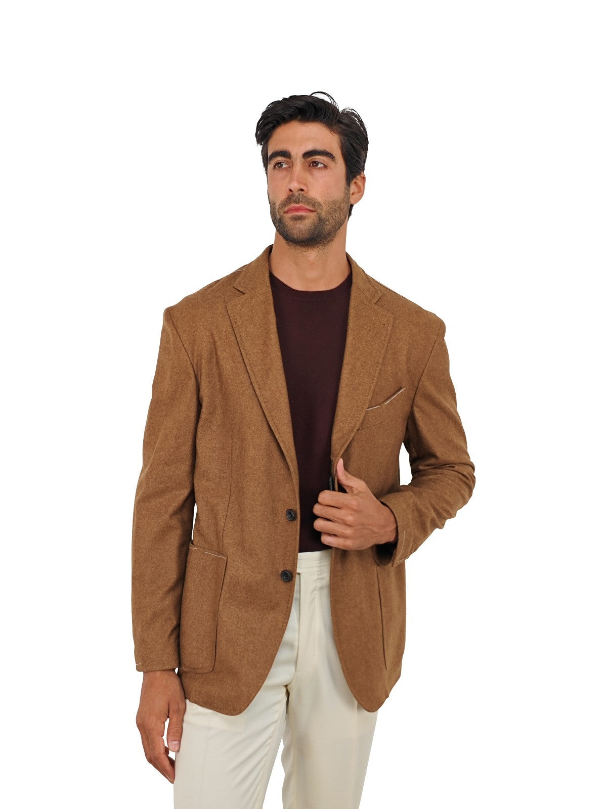 $2200 RUBINACCI NAPOLI Brown Jacket Sport Coat 100% Soft Cashmere 44 US / 54 EU