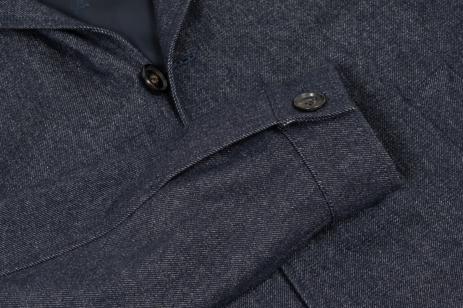 $4200 ISAIA NAPOLI Blue Jacket Shirt 100% Cashmere & Leather Details 38 US 48 EU