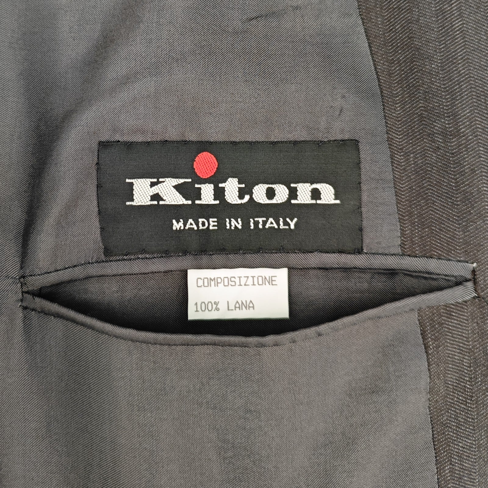 $7500 KITON NAPOLI Dark Brown Suit Total Handmade Wool Super 150’s 40 US / 50 IT