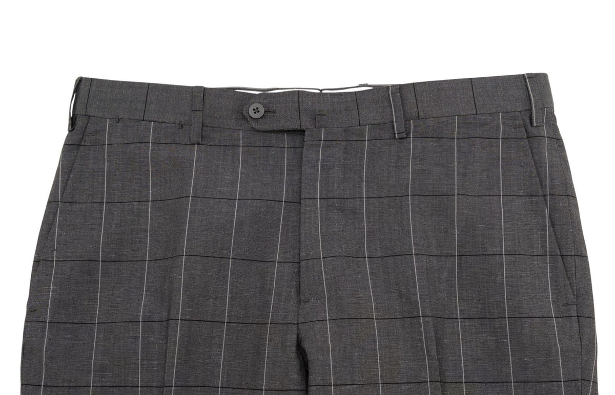 $6400 ISAIA NAPOLI "Domenico" Gray Hand-Sewn Suit Wool - Linen  42 US / 52 EU 7R