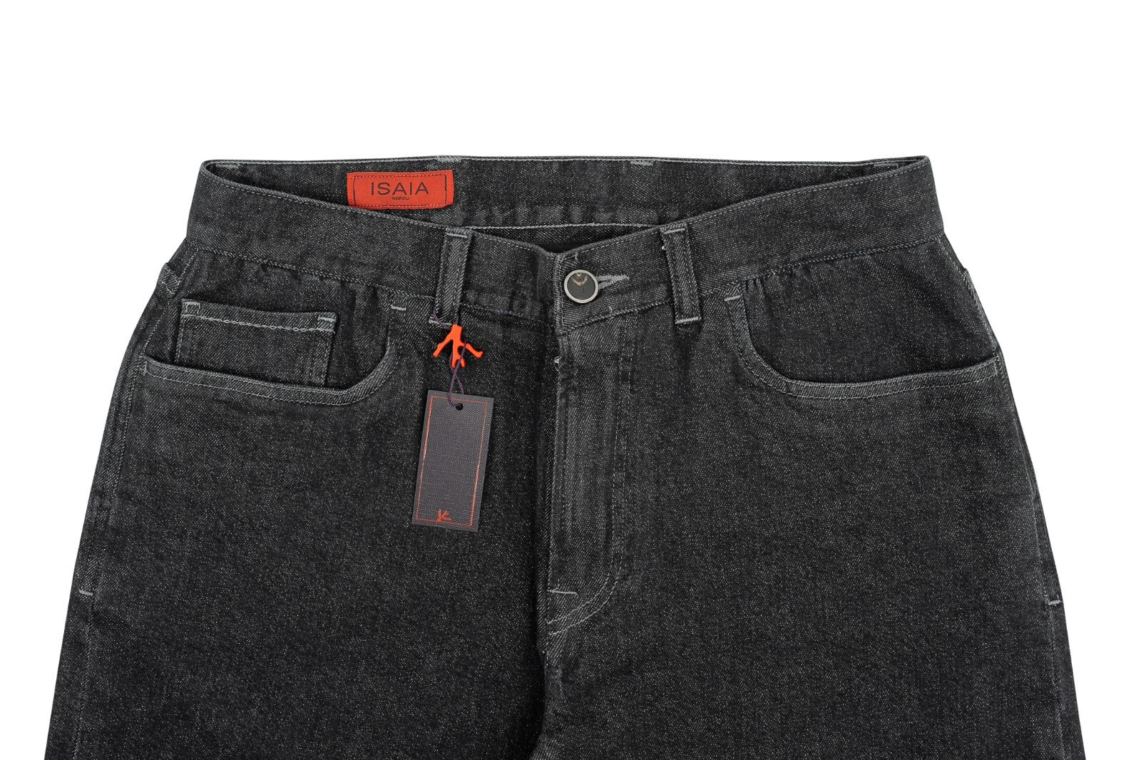 890$ ISAIA Dark Gray 5 Pockets Denim Jeans Pant Cotton Cashmere 32 US / 48 EU R