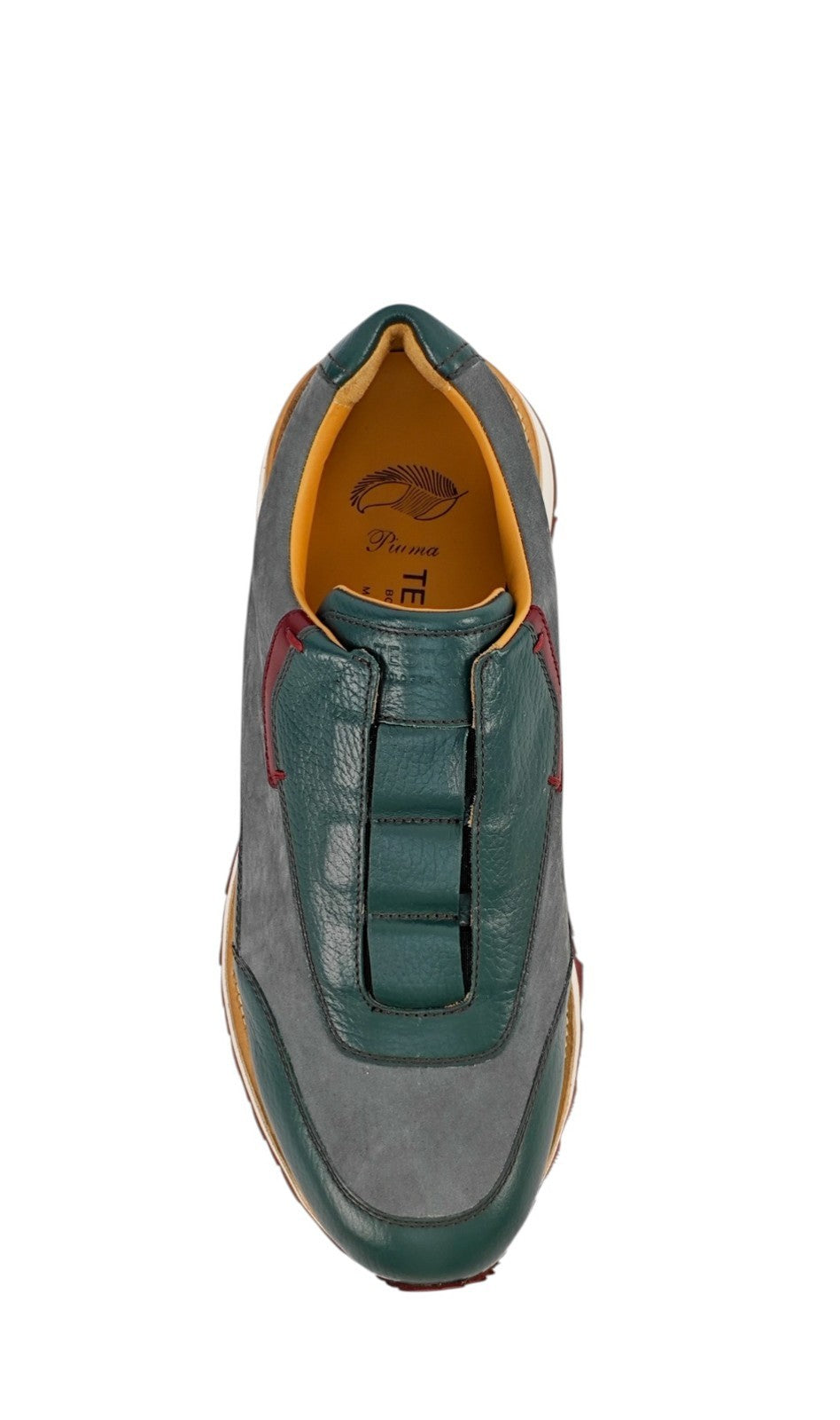 1100$ TESTONI "Moena" SlipOn Sneaker Nabuk Calf + Deerskin  8 UK / 9  US / 42 IT