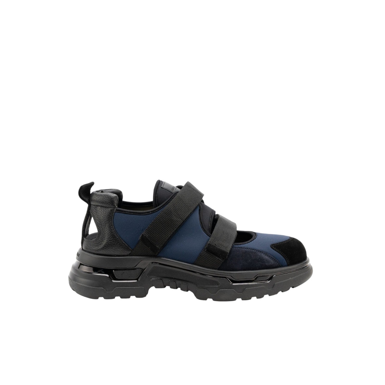 1450$ GIORGIO ARMANI Sneakers Shoes Strapped Blue Black Suede 10 UK 11 US 44 IT
