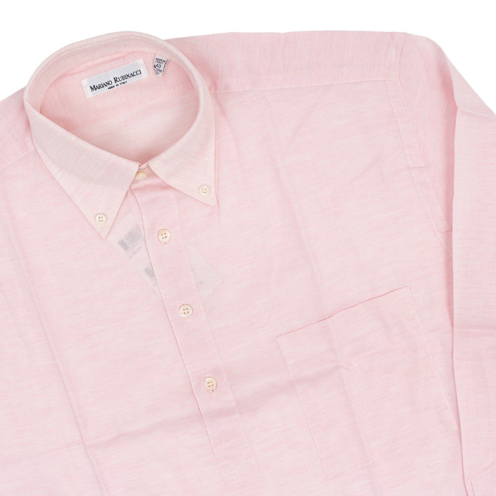 425$ RUBINACCI NAPOLI Pink Popover Shirt Cotton Button Down Classic Fit  6W