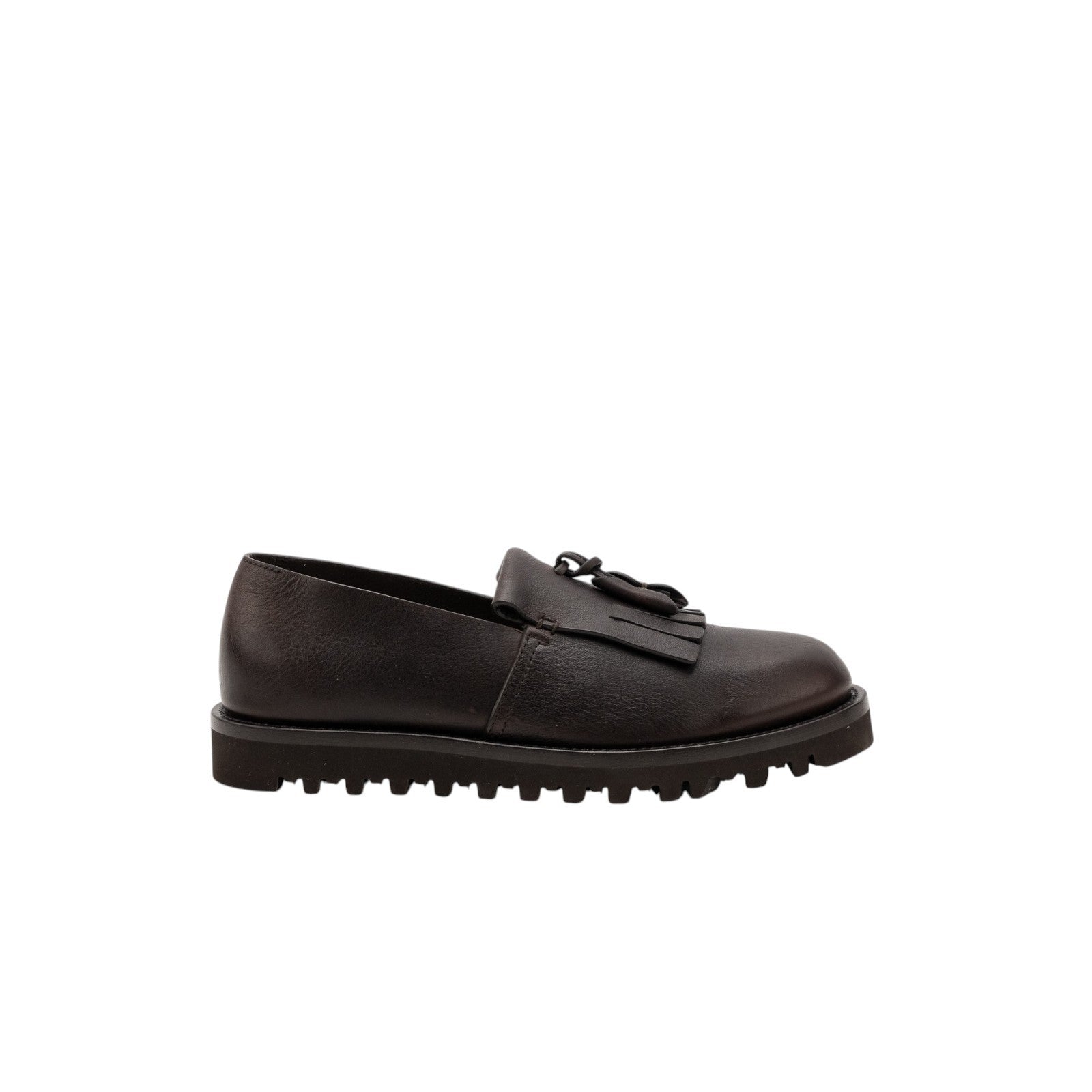 1400$ GIORGIO ARMANI Loafers Shoes Fringe Brown Leather 8.5 UK 7.5 US 40.5 IT