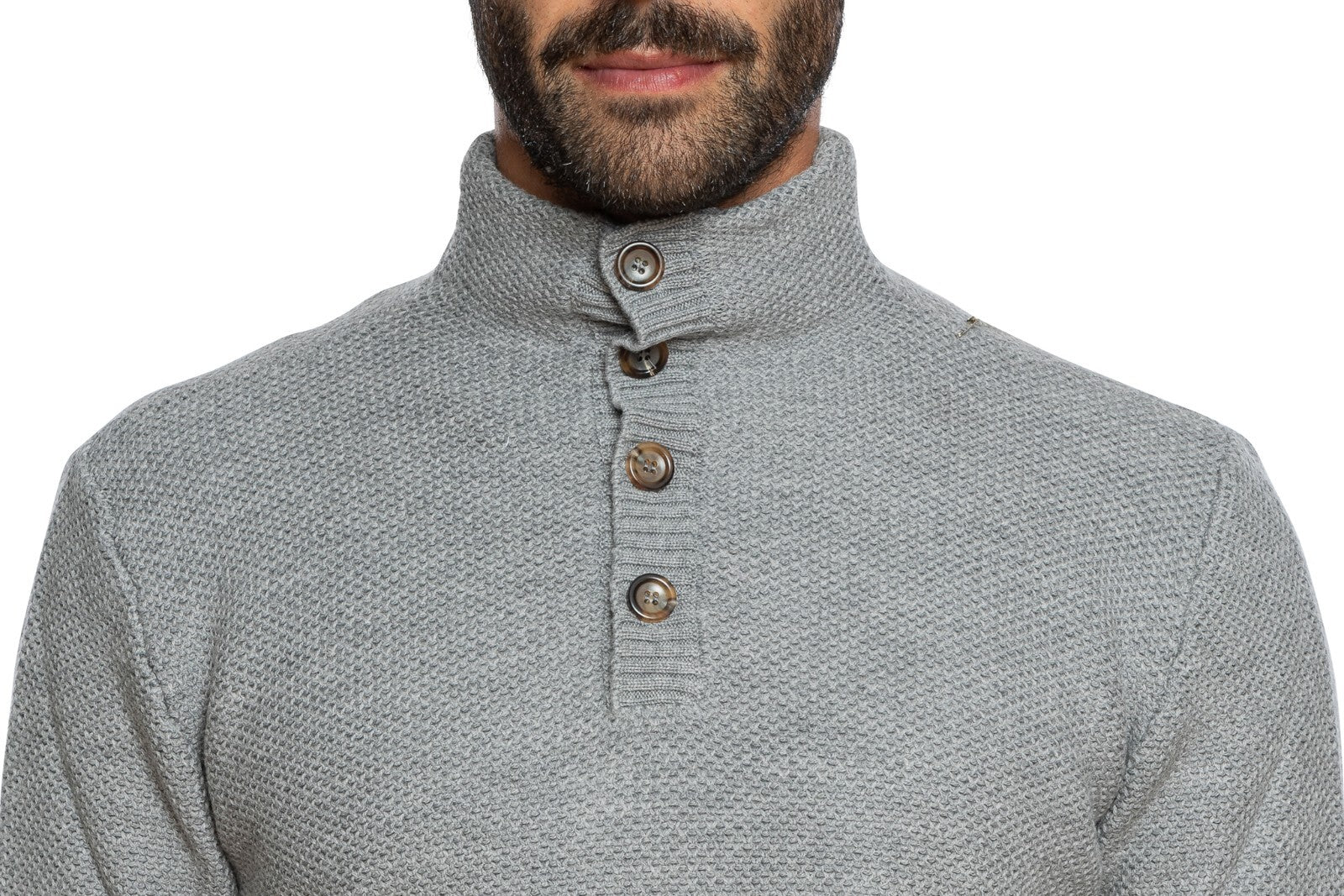 490$ DELLA CIANA CASHMERE Sweater Turtleneck Merinos Wool Gray 40 US / 50 EU