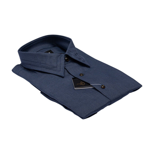 690$ ITALIAN LUXURY GERLIN Shirt Blue 100% Linen 15.5 - 39  RICCI 4F