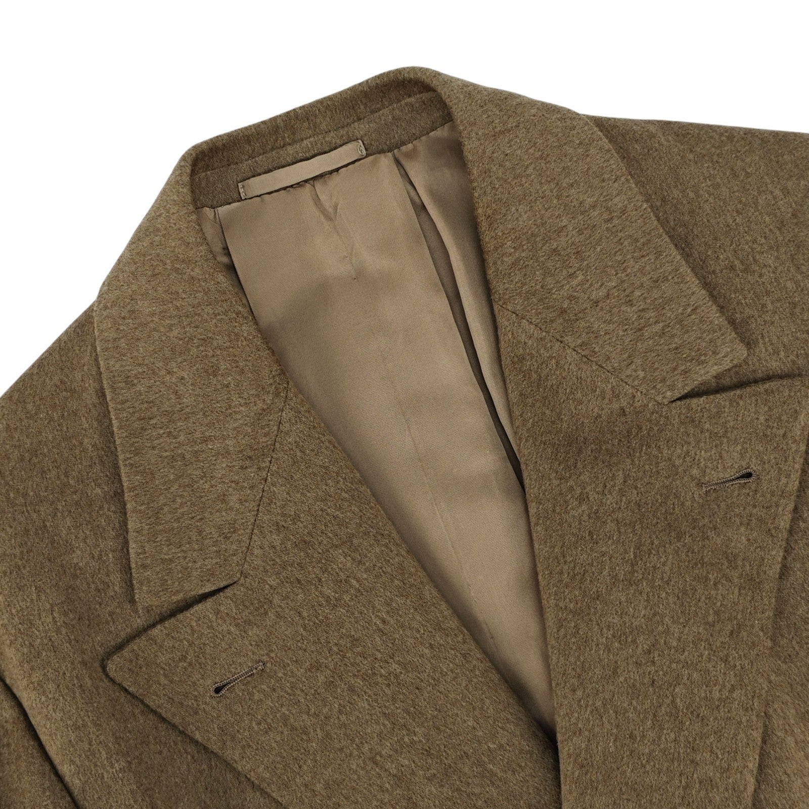 3500$ LUCIANO BARBERA Beige Martingale Overcoat 100% Cashmere 40 US / 50 EU