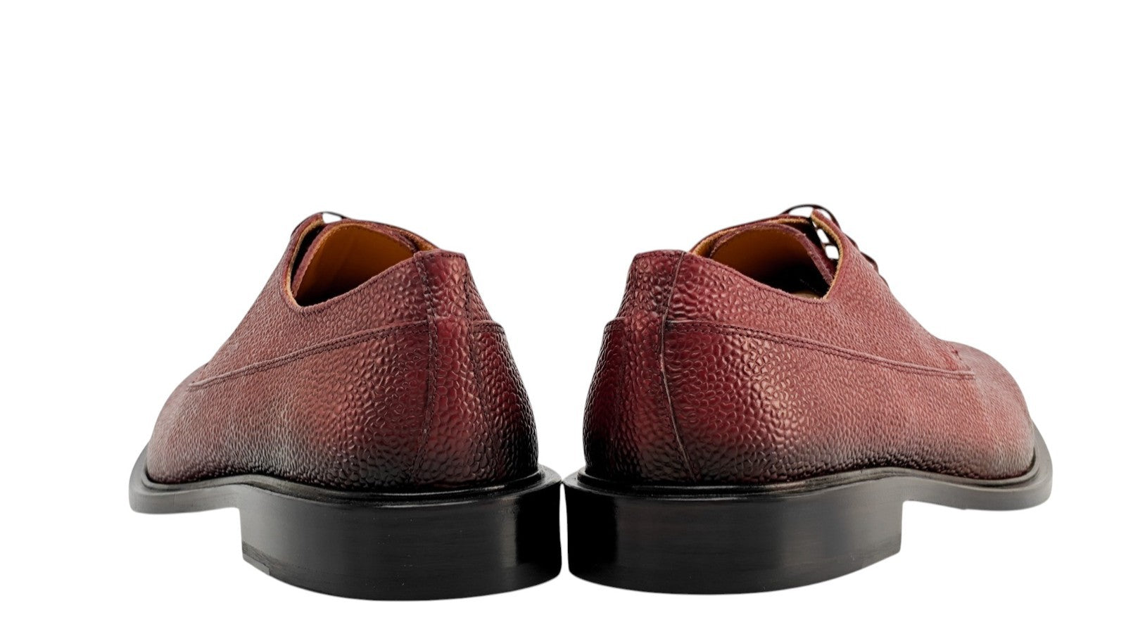 1250$ TESTONI "Lucca" Derby Shoes Caviar Calf Lambrusco 8 UK / 9 US / 42 IT