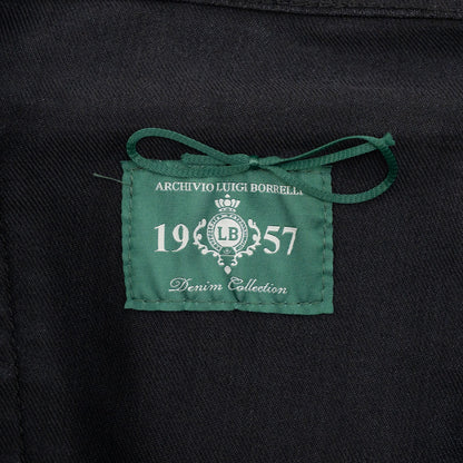 415$ LUIGI BORRELLI NAPOLI Solid Black Denim Jeans Pant Cotton 31 US / 47 EU