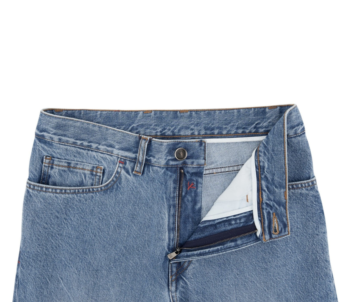 795$ ISAIA NAPOLI Light Blue Denim Jeans 5 Pocket Pant 100% Cotton 30 US / 46 EU