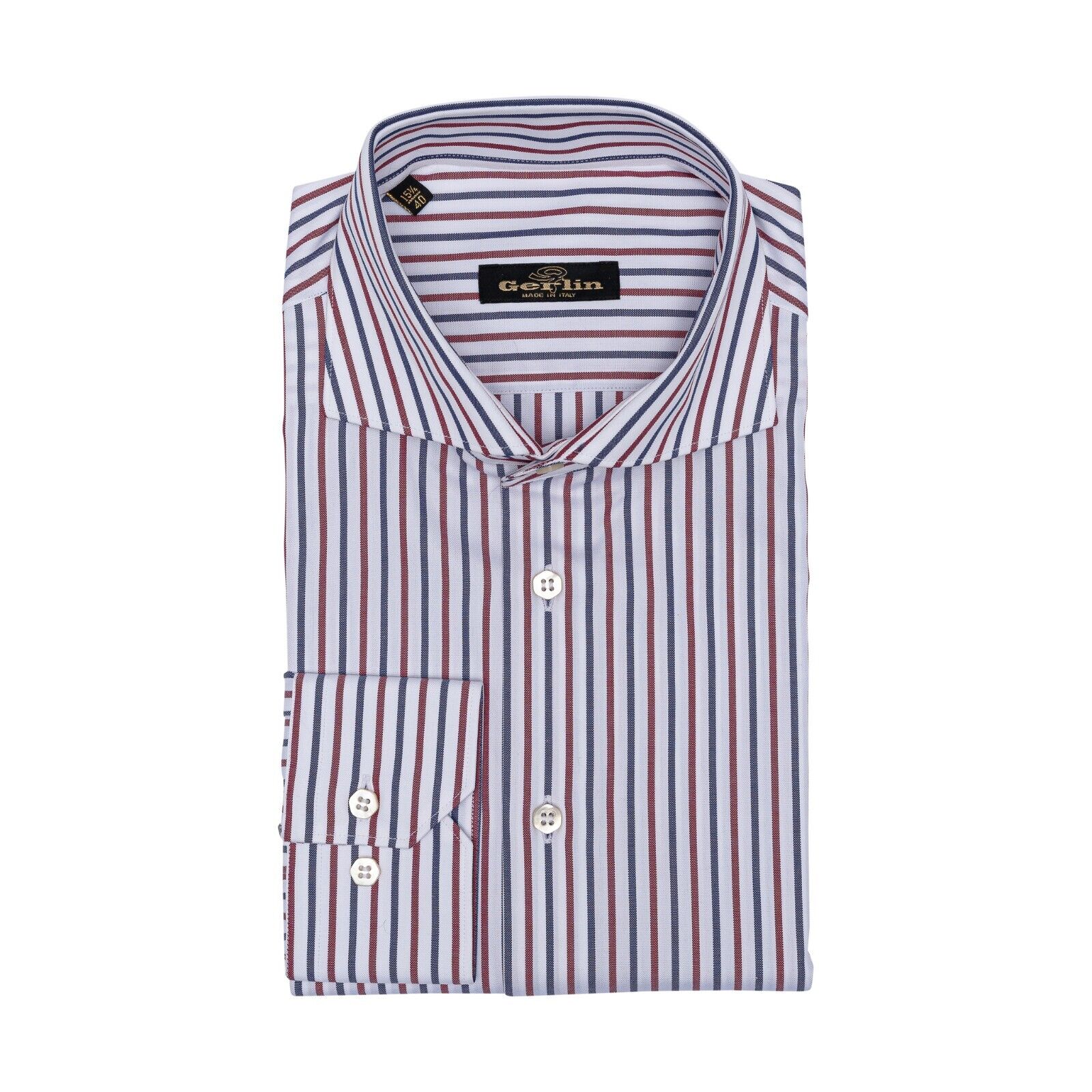 690$ LUXURY GERLIN Shirt Striped Heavy Cotton 15.75 - 40 - 8V BIJAN