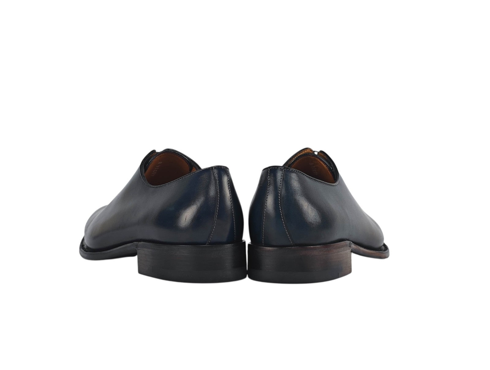 1300$ TESTONI "Piuma" Oxford Shoes Top Calf Shaded Indigo/Cigar  8 UK 9 US 42 IT