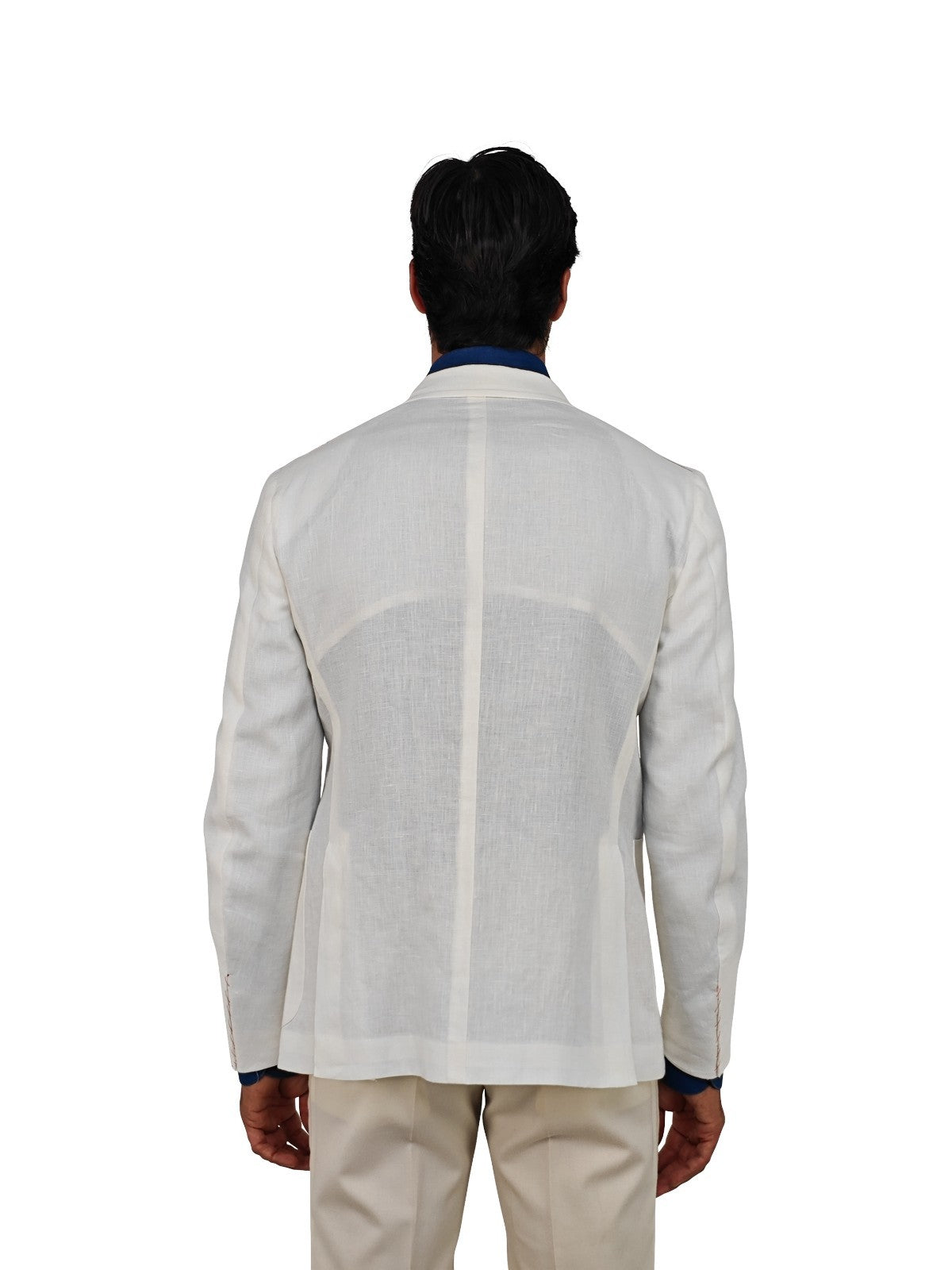 $4200 ISAIA NAPOLI White Jacket Hand-Swen Sport Coat 100% Linen 40 US / 50 EU 8R