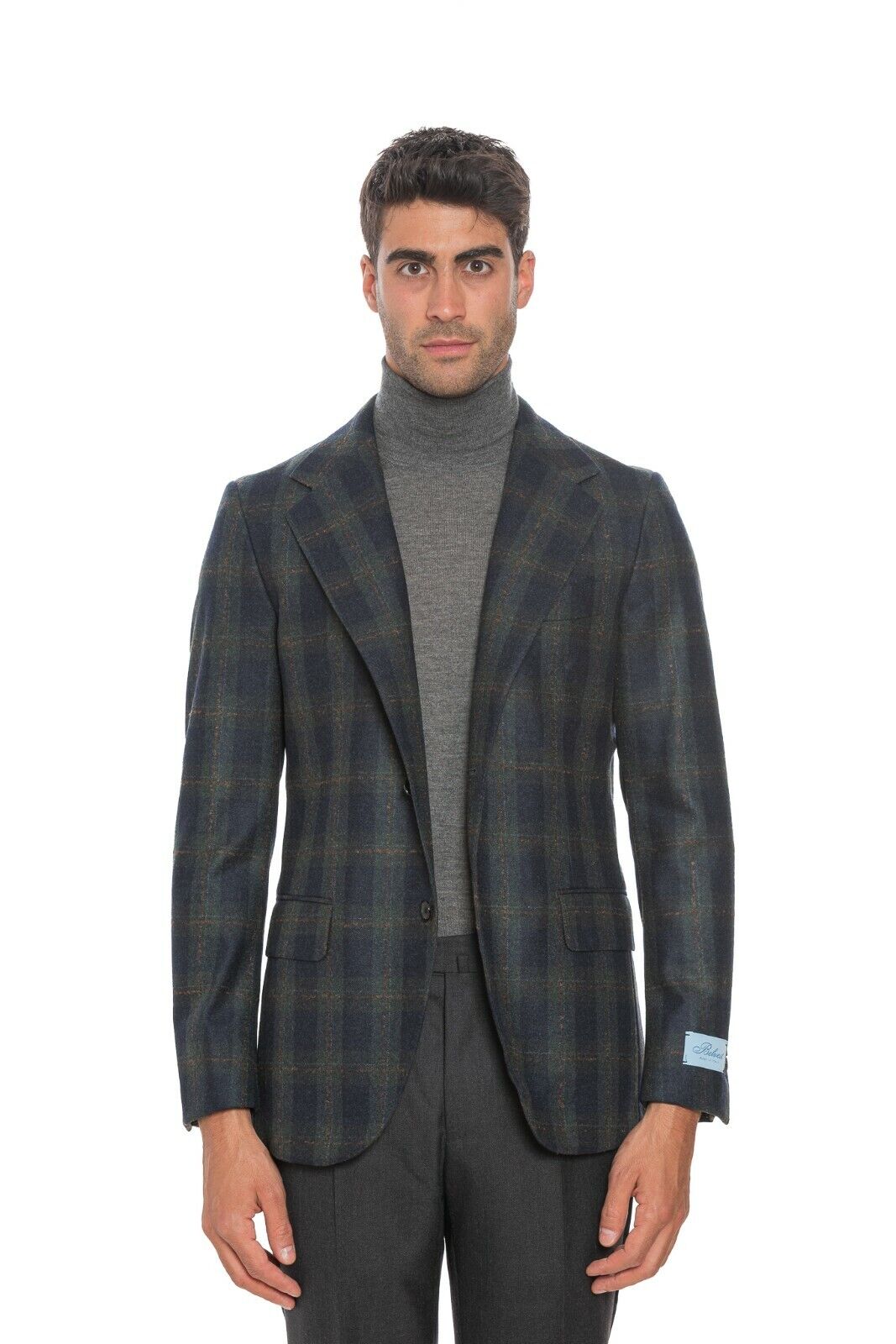 2250$ BELVEST Jacket Flannel Wool 100's Checks 40 US / 50 EU 8R Super Slim Fit
