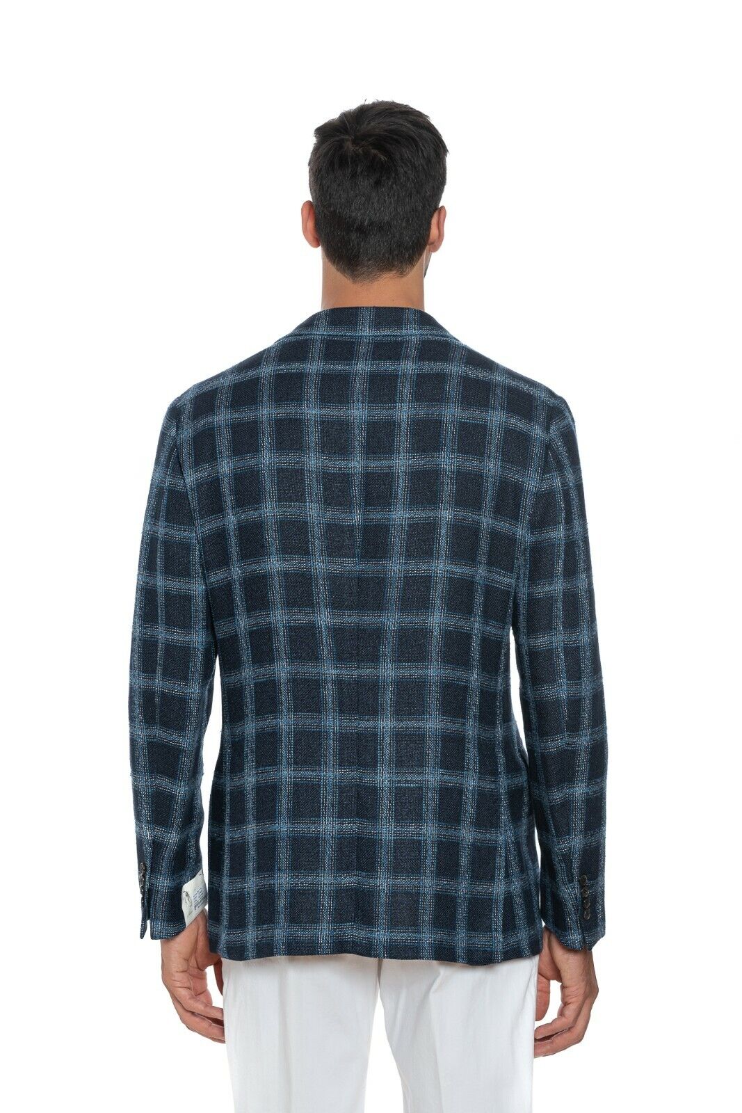 2250$ BELVEST Jacket Blue Checks Silk Linen Cotton Drop 7 JACKETINTHEBOX Edition