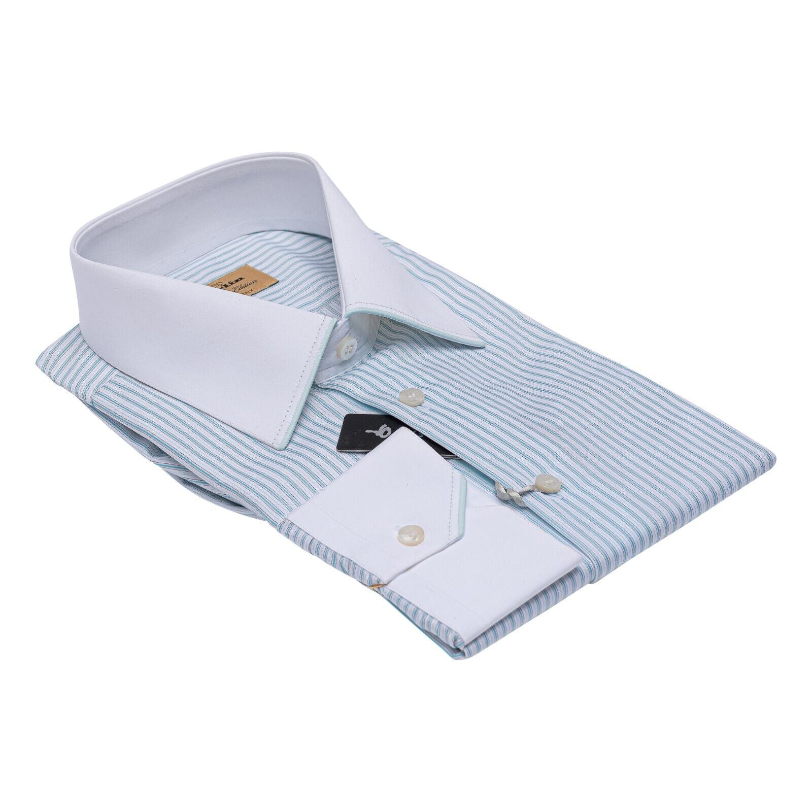 690$ LUXURY GERLIN Shirt Striped ALUMO Jacquard Cotton 16 - 41 1C ZILLI
