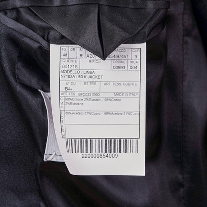 1850$ Luxury BOGLIOLI MILANO Jacket Tuxedo Black Velvet Cotton Made in Italy