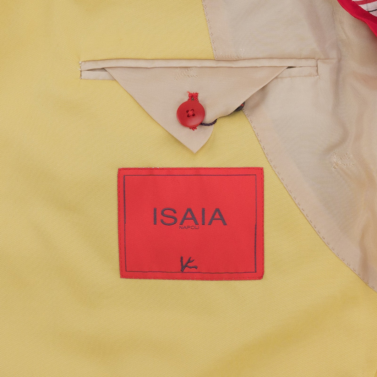 $5100 ISAIA NAPOLI "Capri" Yellow Hand-Sewn Suit Cotton  36 US / 46 EU 8R