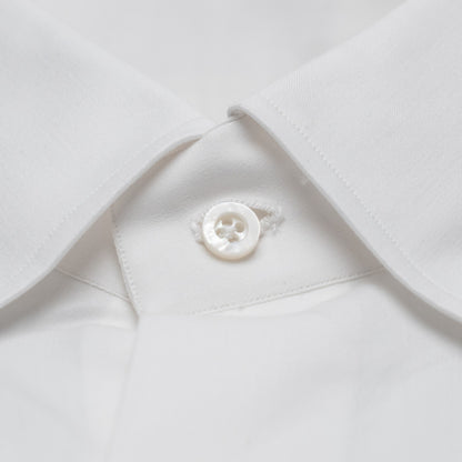 780$ ISAIA "Mix" Dress Shirt Button Down White Soft Cotton / Silk 15.5 - 39