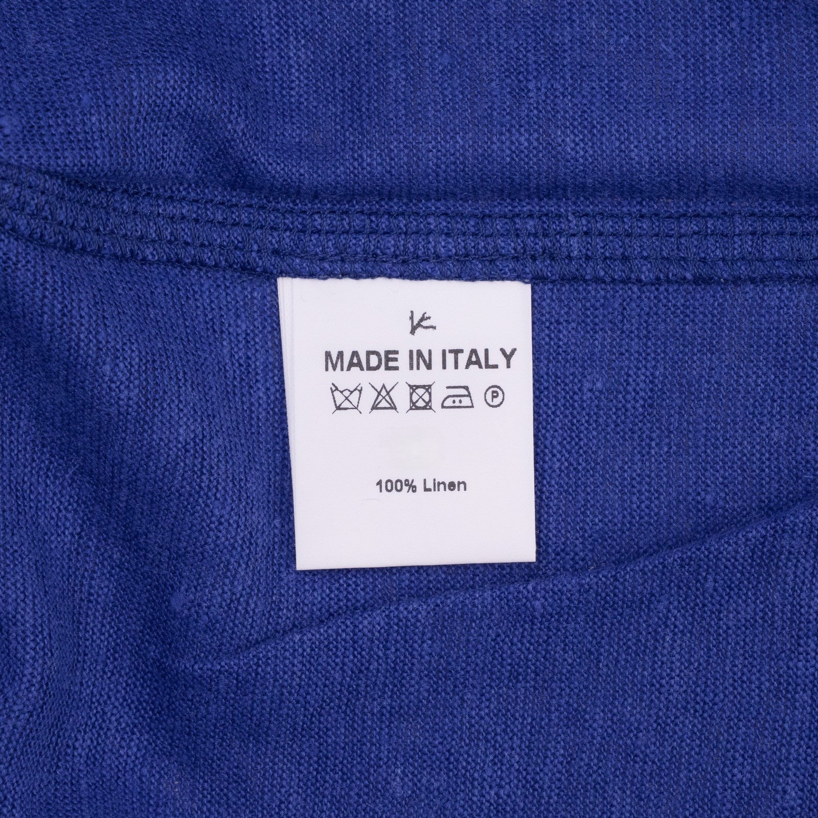 850$ ISAIA NAPOLI Blue Short Sleeve Handmade Polo 100% Linen