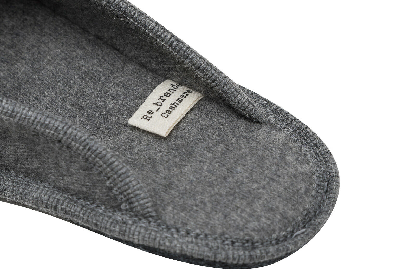 Italian Luxury Re_branded Cashmere Slippers Pure Cashmere Grey Made in Italy